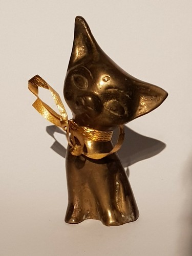 Figur aus messing katze - figur,