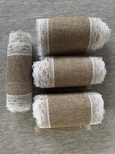 8 Jutetischläufer mit weißer Spitze