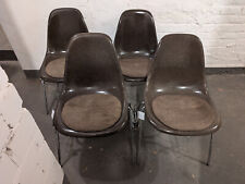 4x Eames DSS Fiberglas Side Chair by Herman Miller in Seal Brown