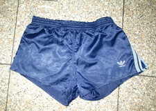 ADIDAS Vintage kurze Sporthose GLANZ Shorts hot pants Satin blau M gr. 6/48-50