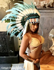 Indianer Kopfschmuck War bonnet Indian Headdress Little Big Horn Federhaube 