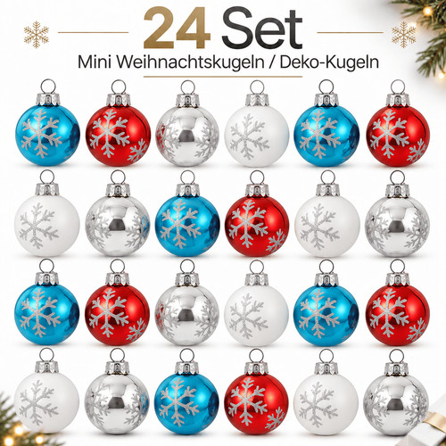 Weihnachtskugeln glas mini - 24,