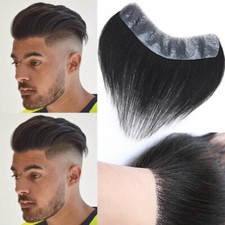 Toupiert Herren Perücke Echthaar Toupet Human Hair Toupee Für Männer PU 18cm 4cm