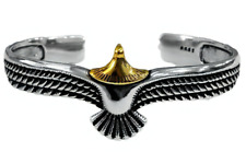 Armreif Adler Vintage Feder Tier silber und gold Armband viking nordisch Amulett