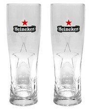 Heineken Bier 0,25 Glas Gläser Set - 2x Gläser 0,25 GEEICHT Bierglas Ellipse
