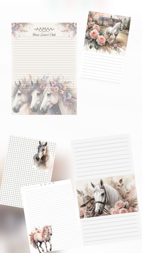 Briefpapier pferd blatt - , 20