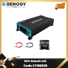Renogy 2000W/4000W 12V zu 230V Reiner Sinus-Wechselrichter  Spannungswandler