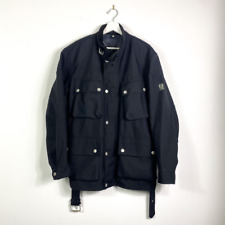 Belstaff Motorrad Jacke Gr.L Herren Schwarz Bikerstil Hüftgürtel Taschen