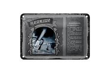 Blechschild Berufe 18x12 cm Fliesenleger maß-genauer Gestalter Schild