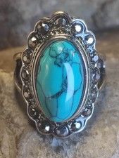 Damen Ring Gr 55 in Silber Marmordesign Statement auffällig mit 16 Zirkonias TOP