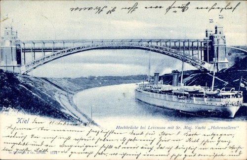 Hochbrücke bei levensau - ak,