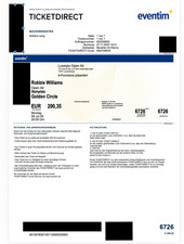 1 Ticket Robbie Williams Open