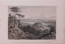 Hohentwiel und Fernsicht Original-Stahlstich von J. Riegel um 1840
