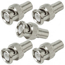5 x Adapter - BNC Stecker -> Cinch Kupplung / Buchse - Audio Video - BNC / RCA