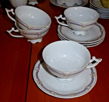 Hutschenreuther VIKTORIA  Azur ,  4 Teetassen mit Untertassen