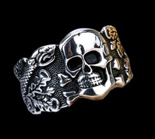 🌟Totenkopf Ring,Schlange,Militaria Sammleranfertigung,925 Silber🌟WUNSCHGRÖSSE