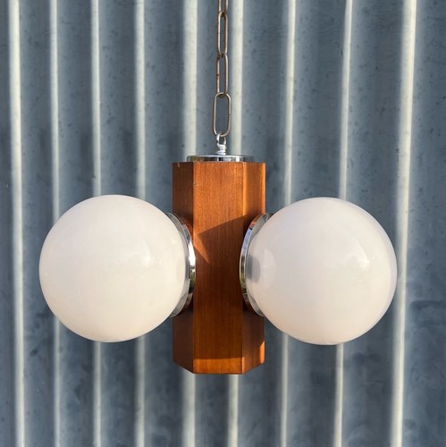 Vintage teak glas 3 kugel - vintage,