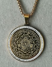 Erzengel Engel Heptagramm Anhänger Mit Kette Gold Glitzer Schutzengel Amulett 7