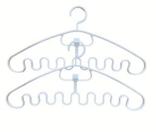 2er Set wellenförmige platzsparende Mehrzweck Kleiderbügel Schrankorganizer Weiß