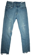 Levi's 501XX Damen Jeans W27 L30 XS 501-0324 BIG E Distressed Blau