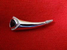 ART DECO Brosche geschwungen