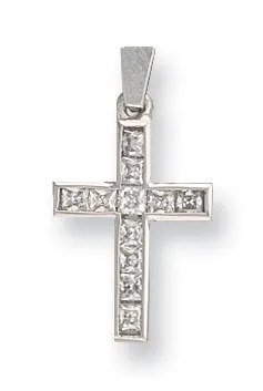 Kreuz anhänger weißgold - kreuz,