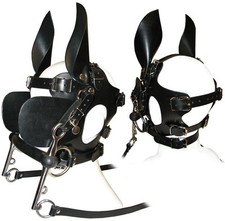 BDSM Petplay Pferdemaske Leder  Erotik  Maske Kopfgeschirr Bondage Ponyplay