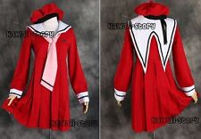 M-703 Card Captor Sakura rot Cosplay Kostüm Kleid Matrose Sailor Mütze