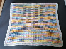 Babydecke bunte Pastellfarben, Strick, Handarbeit, neu 78 x 68 cm
