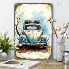 Blechschild Volkswagen VW Käfer Vintage Stil Metallschild TEL2789