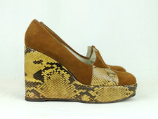 true vintage PLATEAUSCHUHE frühe 70er schlange wildleder gr. 40 berger-modell