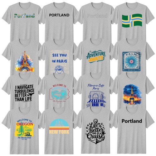 Retro reise shirt - t-shirt, portland