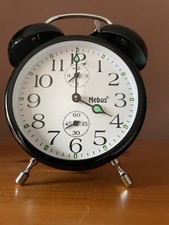 Wecker Mebus schwarz Nostalgie-Wecker Analog Manuell ohne Batterie Doppelglocke