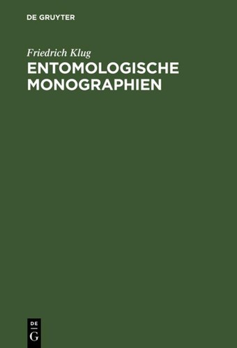 Entomologische monographien - entomologische,