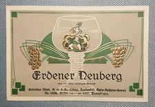 altes Weinetikett Musteretikett Etikett Entwurf Erdener Neuberg Illert Auheim