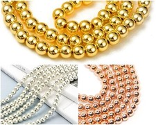 Hematite Perlen 4/6 mm Kugel 38cm Strang Schmuckstein Hämatitperlen für Armband