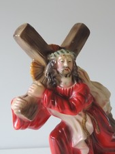 ALTE FIGUR JESUS KREUZWEG GIPS