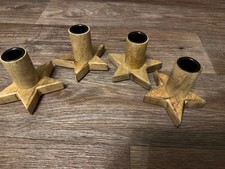 Nr. 48 Deko Advent/ Weihnachten 4x Kerzenhalter Mangoholz 9,5/ 7,5cm hoch