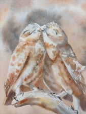 Aquarell Bild. Vogel. Vögel