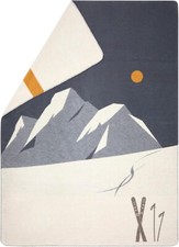 David Fussenegger Decke Kuscheldecke Wohndecke Skifahrer Skis & Spuren 150 x 200