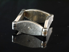 Ring 925 Sterling Silber beweglich mit Palladium und Gold Diamant 0,01 ct  Gr 52