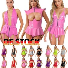 Damen Wetlook Body Lack Leder