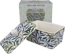 Keramik Butterdose & Deckel blau William Morris Willow Design verpackt