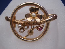Antike Brosche 585 Gold mit