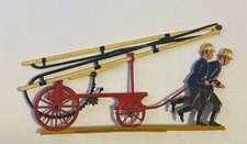OPA'S ALTE ZINNFIGUREN SAMMLUNG "FEUERWEHR BEIM LÖSCHEN" HANDBEMALT