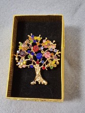 Schmuck Brosche Emaille Strass