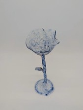 Signierte Glasvase Studioglas in Tulpenform Designglas Handarbeit Vintage