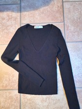 ZARA Damen Oberteil  Top langarm schwarz Größe S