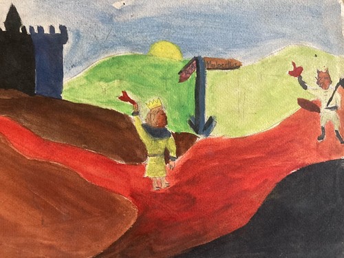 Gemälde papier gouache - gemälde,