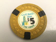 Casino Chip El Rancho Las Vegas  von 1950's $5.00 Casino Chip Poker Chip Jeton
